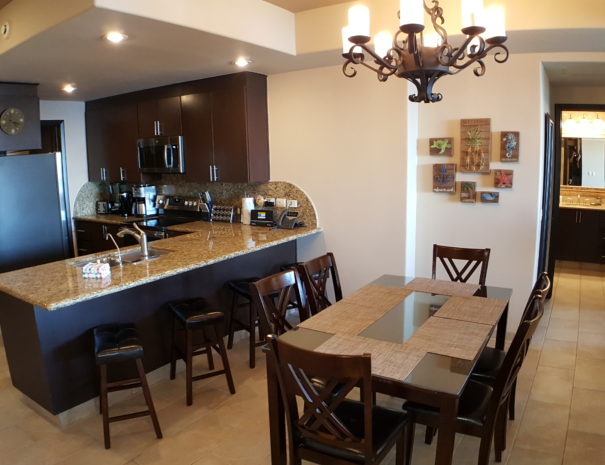 Full Kitchen with all the comforts of home, including cookware and utensils. Dining for 10