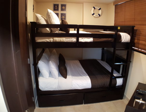 Bunk Room with full size (not twin) memory foam mattresses