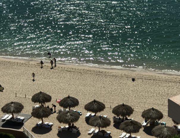 Amazing views of the beach from the balcony!