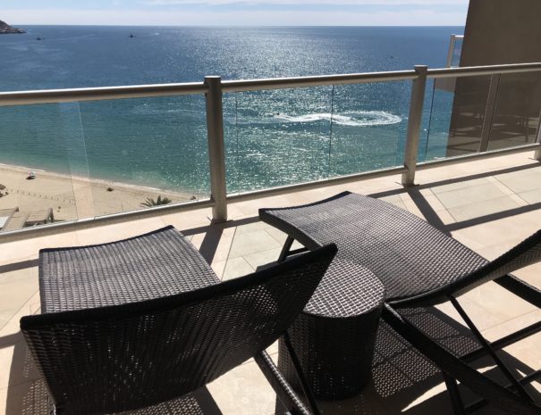 Enjoy the incredible ocean views from the chaise loungers!